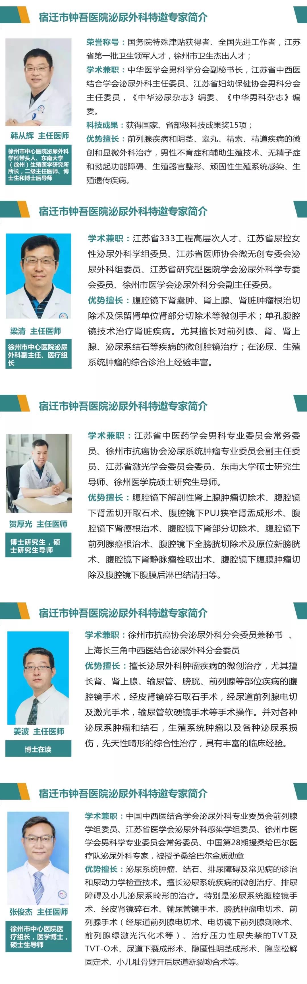 每周五、周六！宿遷市鐘吾醫(yī)院特邀徐州市中心醫(yī)院泌尿外科博士專家團(tuán)隊(duì)會(huì)診(圖3)